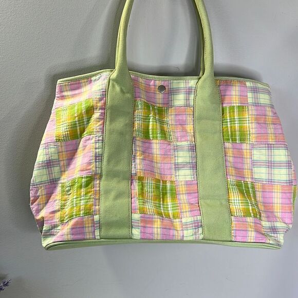 RED Pastel Patchwork Tote Bag - Picture 1 of 10